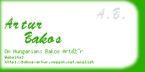 artur bakos business card